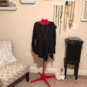 Plus size black tunic